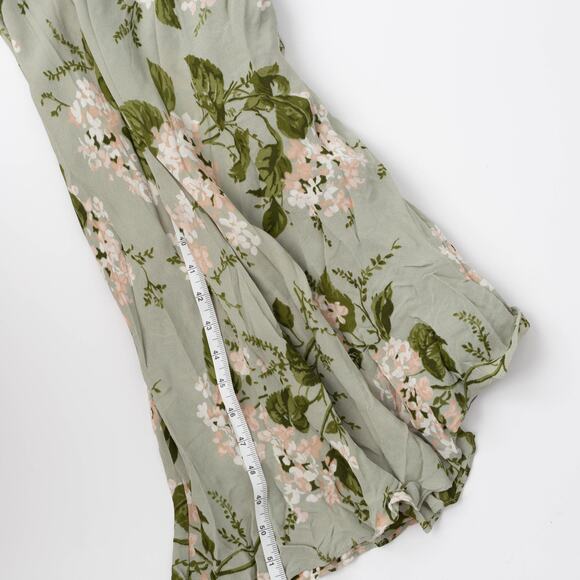 Reformation Green Floral Chiffon Reya Dress - Picture 10 of 11